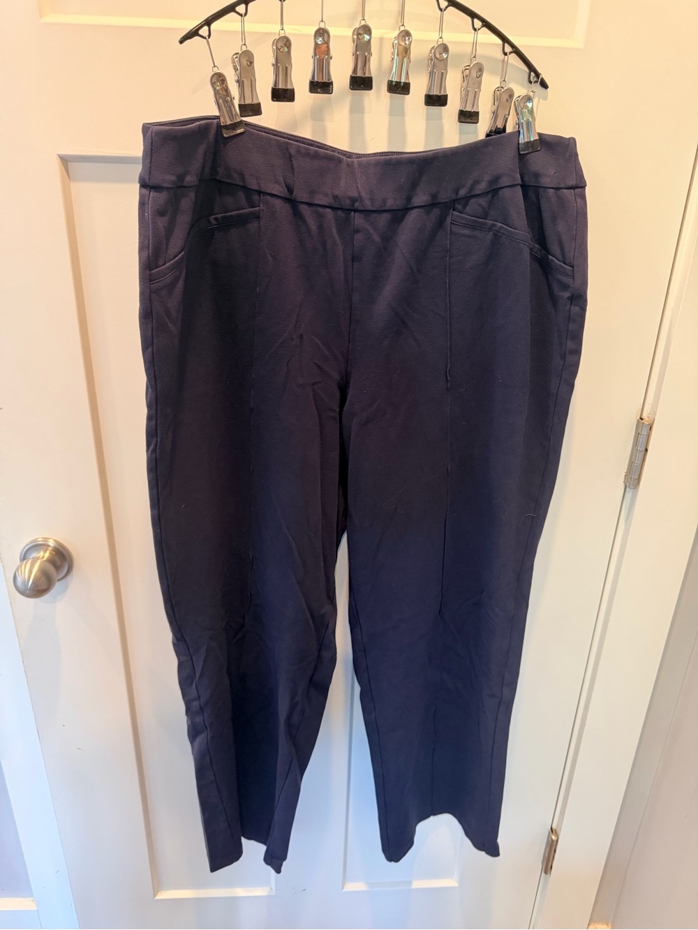 C’est 1946 Women’s XL Navy Pull On Stretch Tapered Ankle Pants